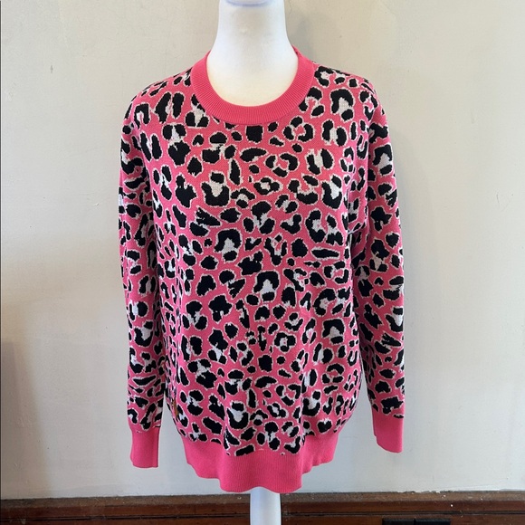 Simply Southern pink black animal print long sleeve sweater Size M EUC - Picture 1 of 10
